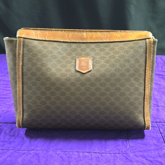 AUTHENTIC CELINE MACADAM POUCH/ CLUTCH - Picture 1 of 10